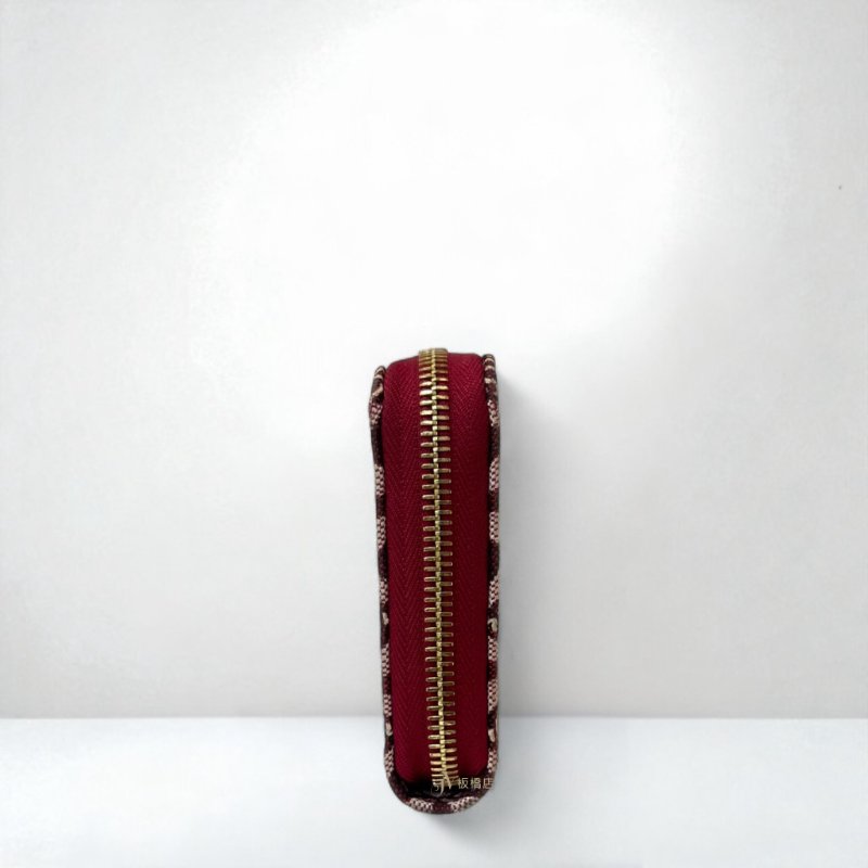 LV皮夾  Since1854紅白緹花ㄇ拉長夾M69994-2