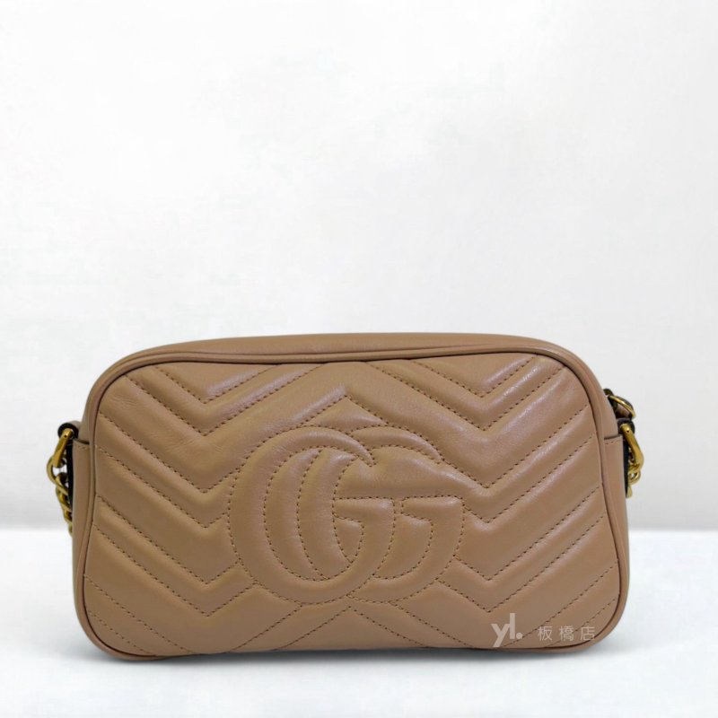 GUCCI MARMONT小型藕粉色牛皮相機包447632-4