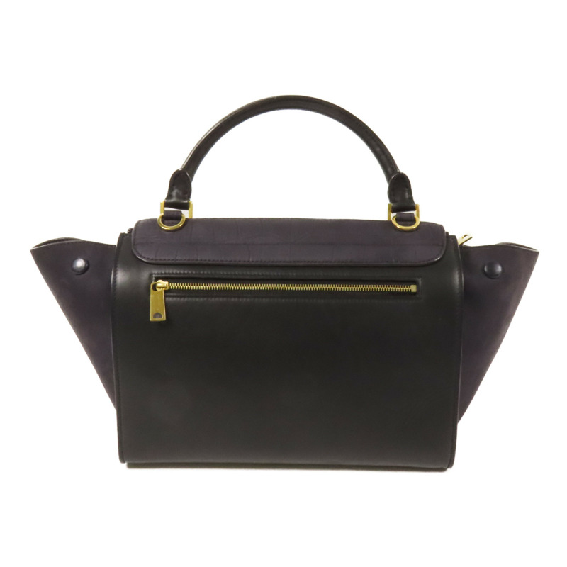 CELINE 牛皮/麂皮皮革Trapeze金扣手挽肩背兩用袋-1