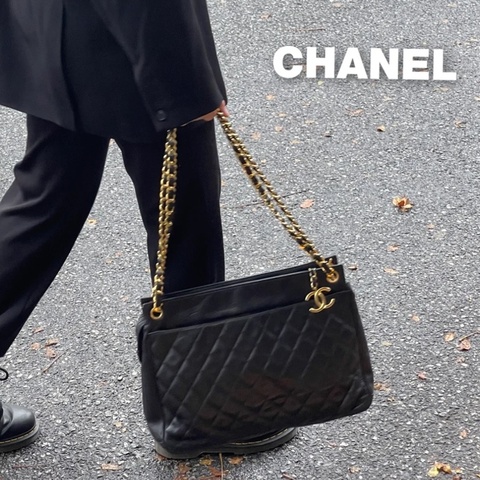 🌷Chanel 菱格紋鏈條單肩包 ｜經典花紋✦fufu style 精品✦ 氣質款｜