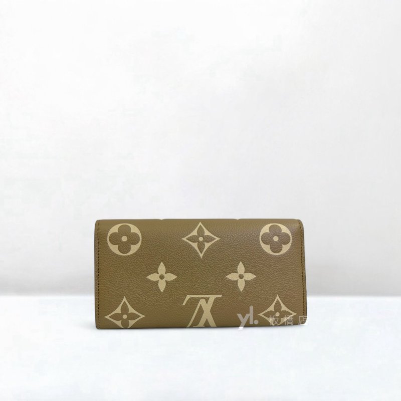 LV Sarah 斑鳩灰色/奶油色信封下蓋長夾M81049-4