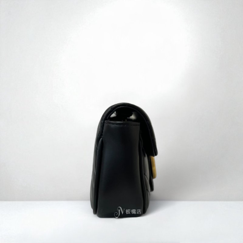 Gucci包包 黑牛皮雙G金釦Marmont mini斜背包476433-1