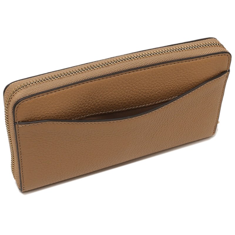 【TORY BURCH】雙T-LOGO皮革拉鍊長夾-駝色-1