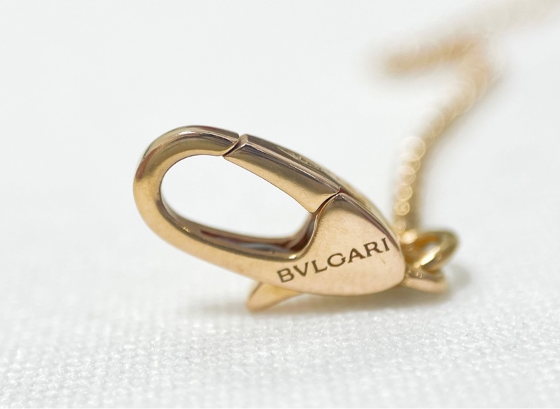 Bvlgari 白母貝18K金雙面圓餅項鍊-3