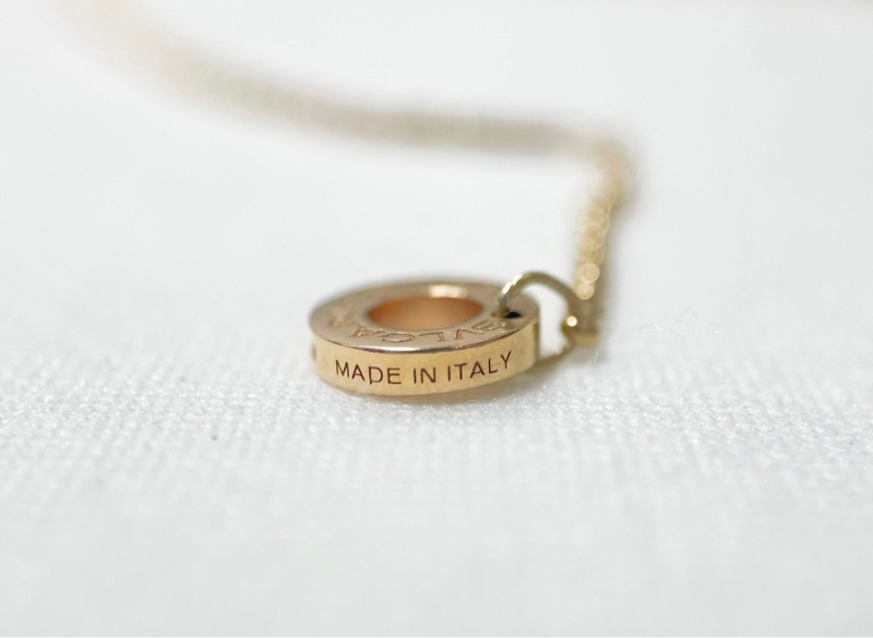 Bvlgari 白母貝18K金雙面圓餅項鍊-7