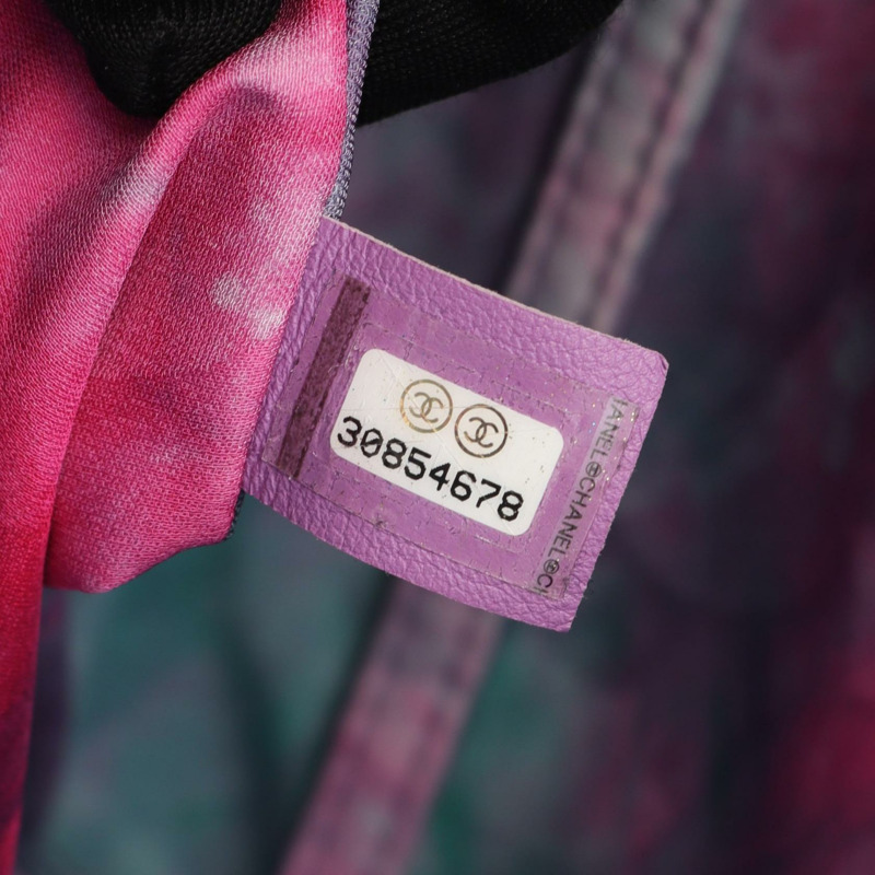 香奈兒 COCO 標誌大號購物鏈肩托特包 AS2308 藍色帆布 SHW-4