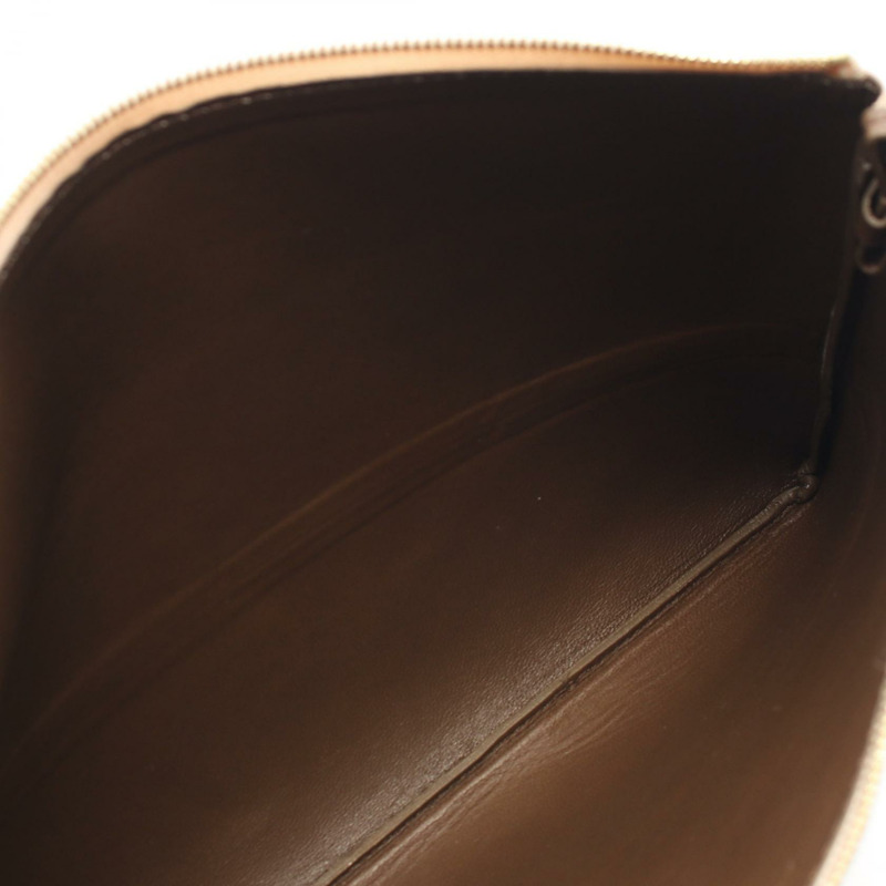 CELINE 商務手拿包，二手女士皮革，米色-6