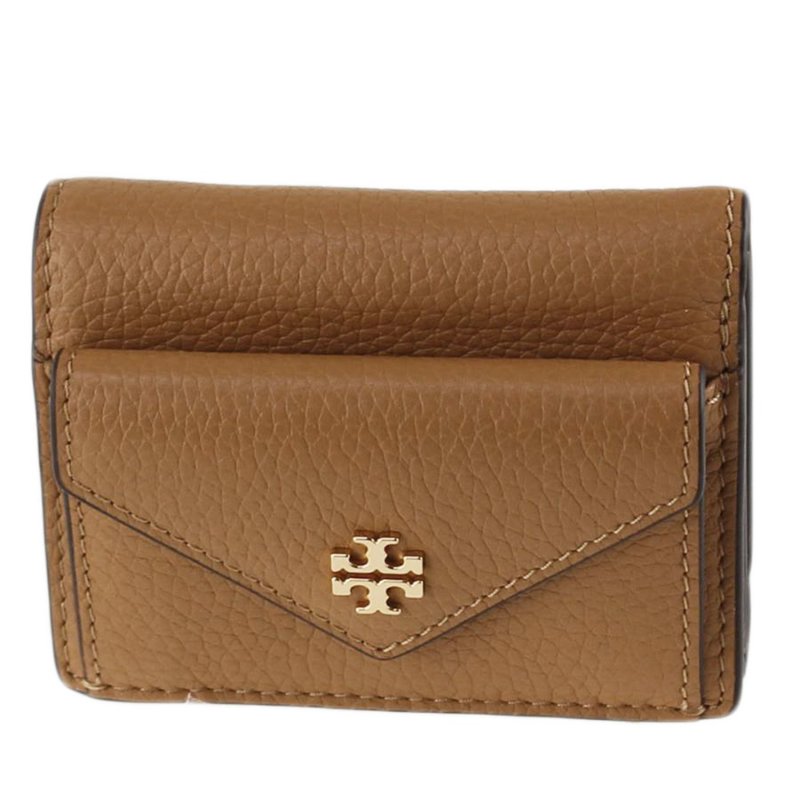 【TORY BURCH】素面皮革零錢包-駝色-4