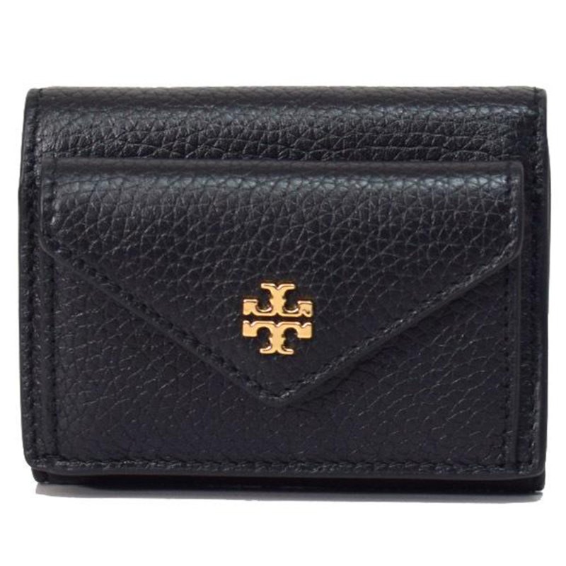 【TORY BURCH】素面皮革零錢包-黑色-0