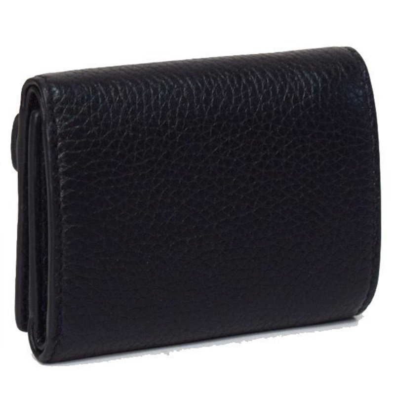 【TORY BURCH】素面皮革零錢包-黑色-1