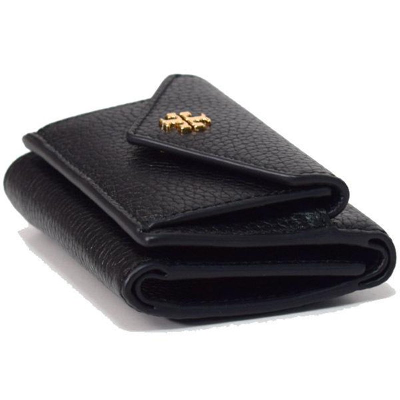 【TORY BURCH】素面皮革零錢包-黑色-2