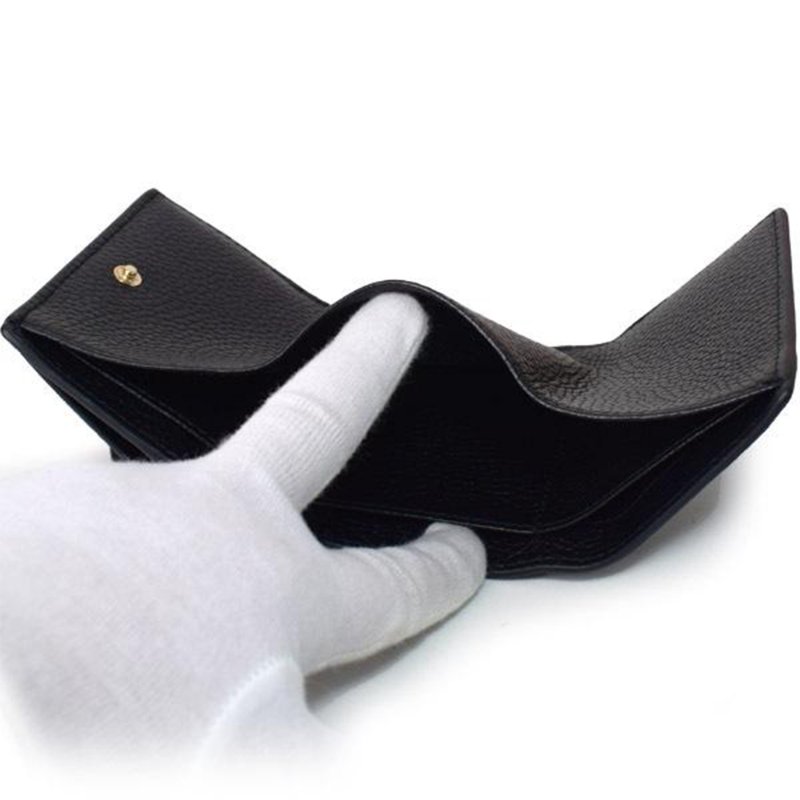 【TORY BURCH】素面皮革零錢包-黑色-3