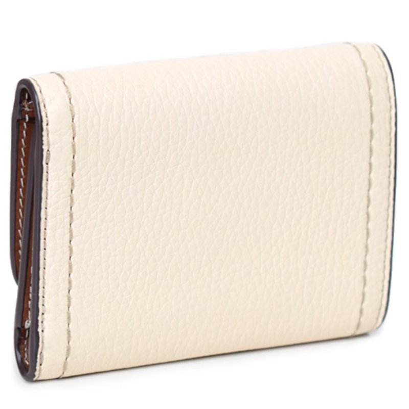 【TORY BURCH】雙T-LOGO皮革短夾-米白色-1