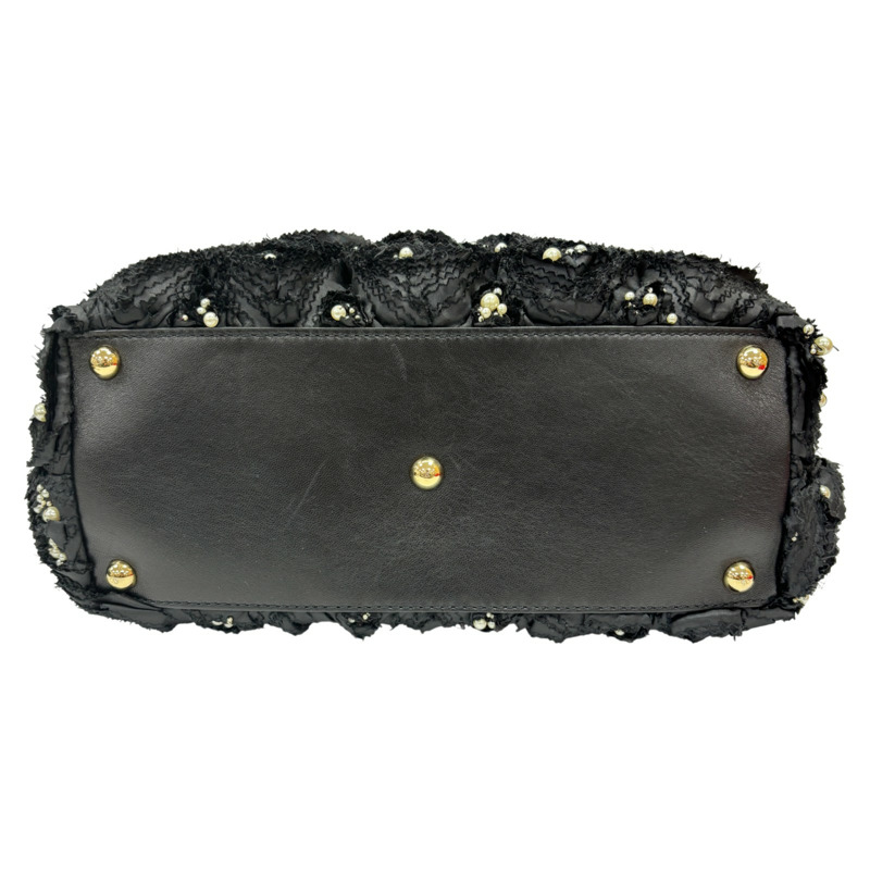 黑色 布料 玫瑰花 手提包【 VALENTINO 范倫鐵諾】-3