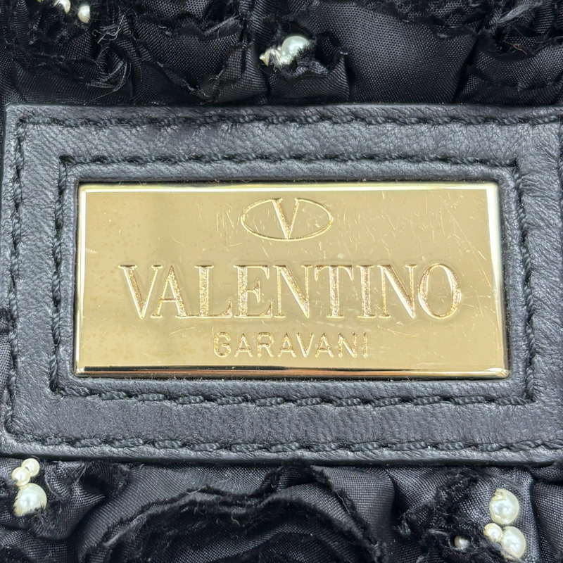 黑色 布料 玫瑰花 手提包【 VALENTINO 范倫鐵諾】-5