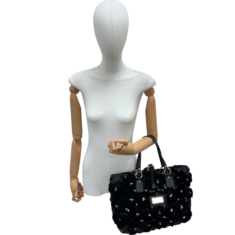 黑色 布料 玫瑰花 手提包【 VALENTINO 范倫鐵諾】-8