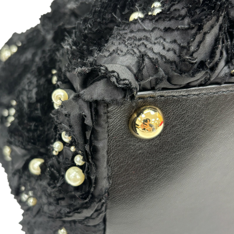 黑色 布料 玫瑰花 手提包【 VALENTINO 范倫鐵諾】-9