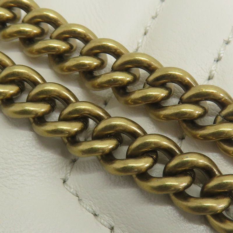 白色羊皮 GG Marmont 水桶包 肩背包 575163【GUCCI 古馳】 575163-14