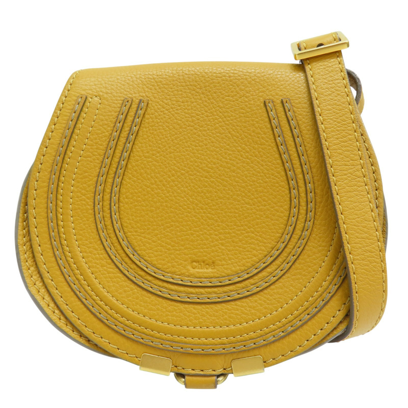 黃色 牛皮 Small Marcie 肩背包【Chloe 克羅伊】-0