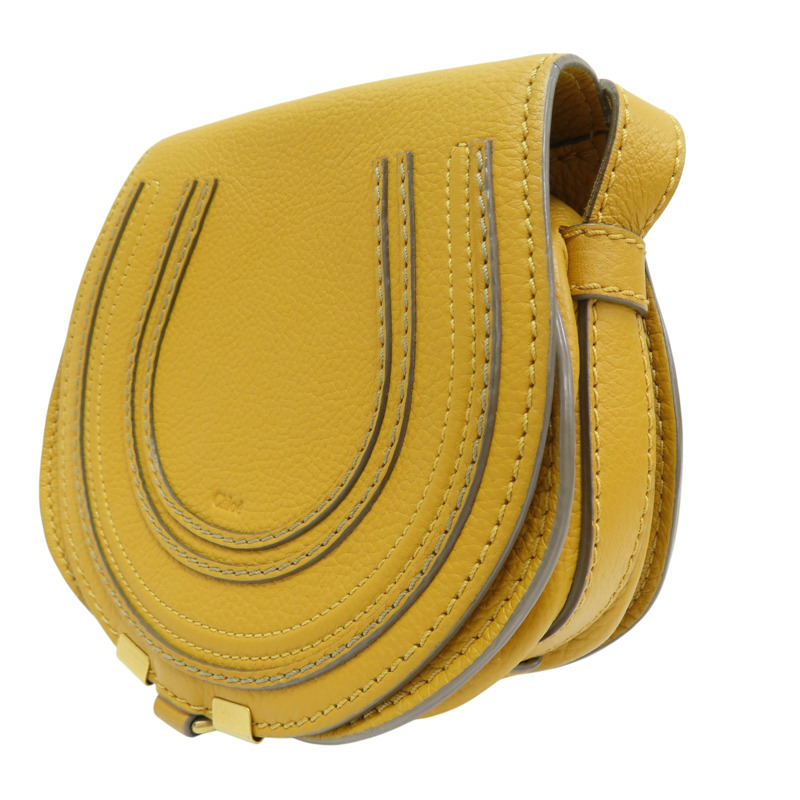 黃色 牛皮 Small Marcie 肩背包【Chloe 克羅伊】-2