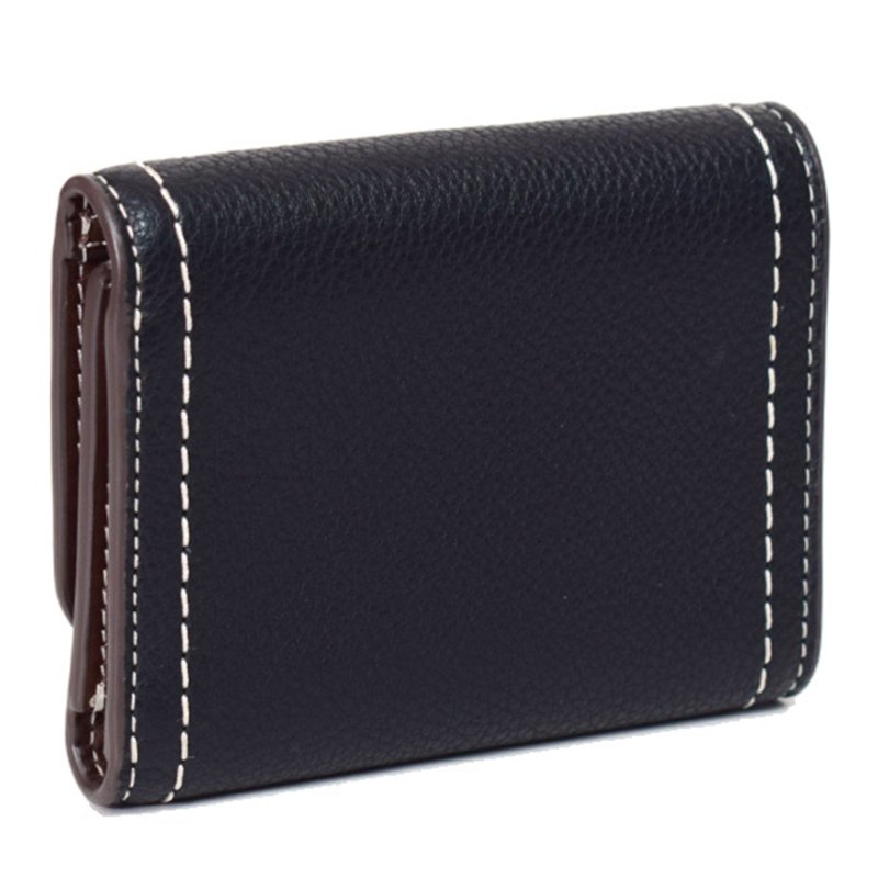 【TORY BURCH】雙T-LOGO皮革短夾-黑色-1