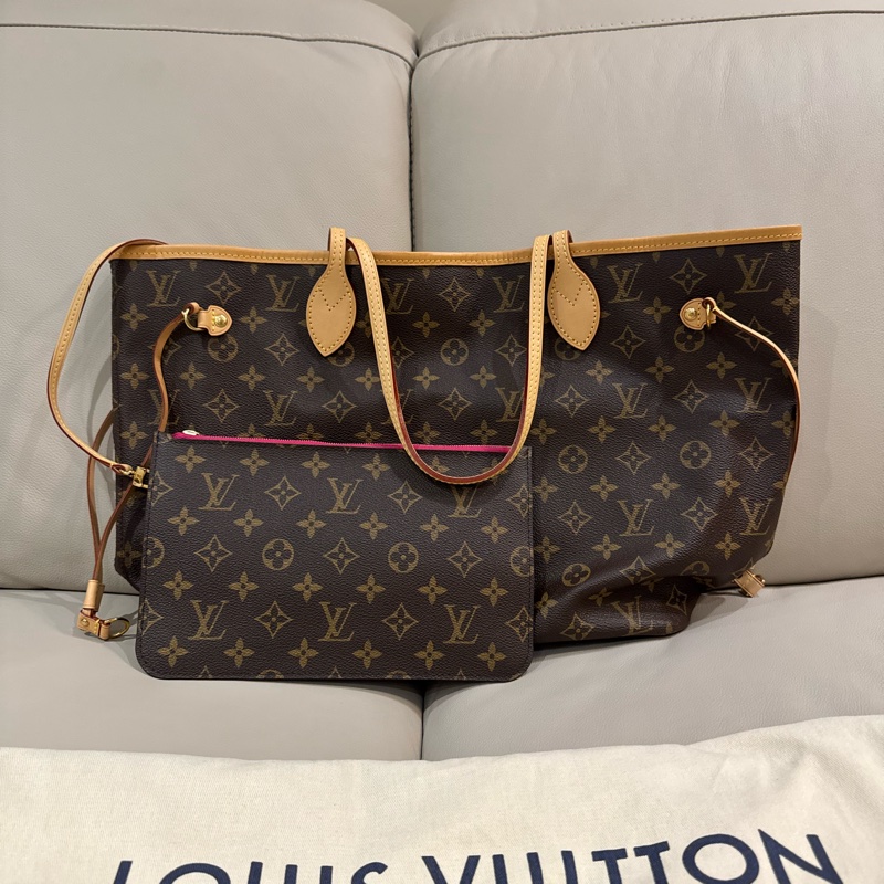 LV 路易威登 經典Neverfull MM/托特包/全新閒置美品-0