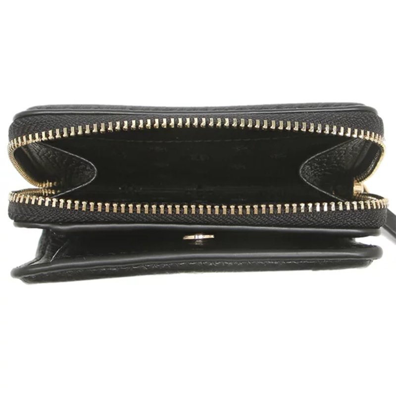 【TORY BURCH】素面皮革短夾-黑色-2