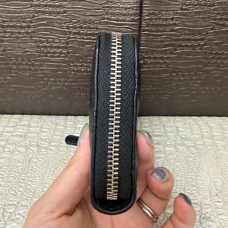 🌟全新🌟Chanel黑羊皮水鑽星星logoㄇ拉零錢包AP3728-2