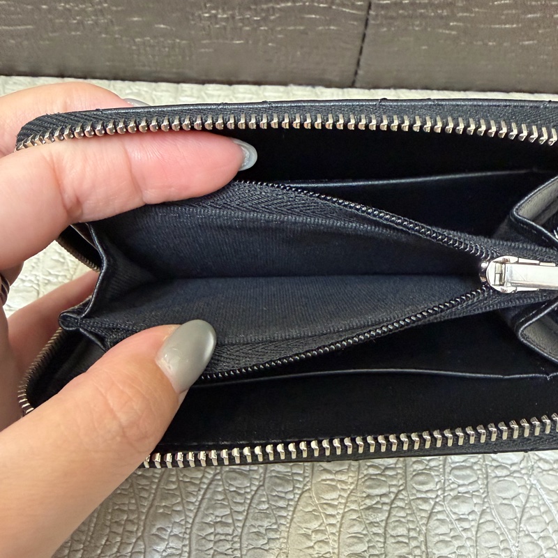 🌟全新🌟Chanel黑羊皮水鑽星星logoㄇ拉零錢包AP3728-7