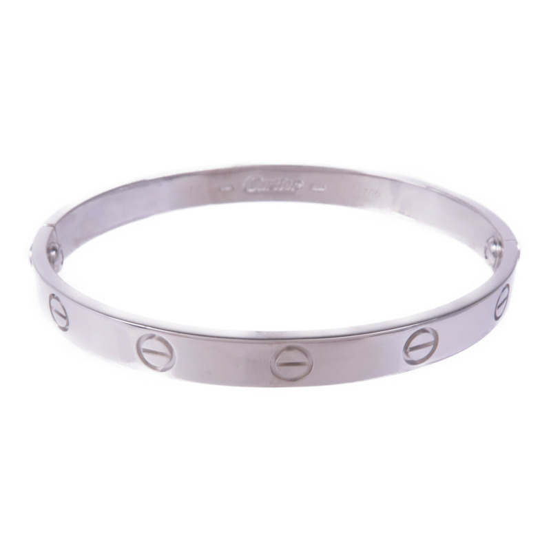 CARTIER 18K白金Love Bracelet手鐲Cartier#17-0