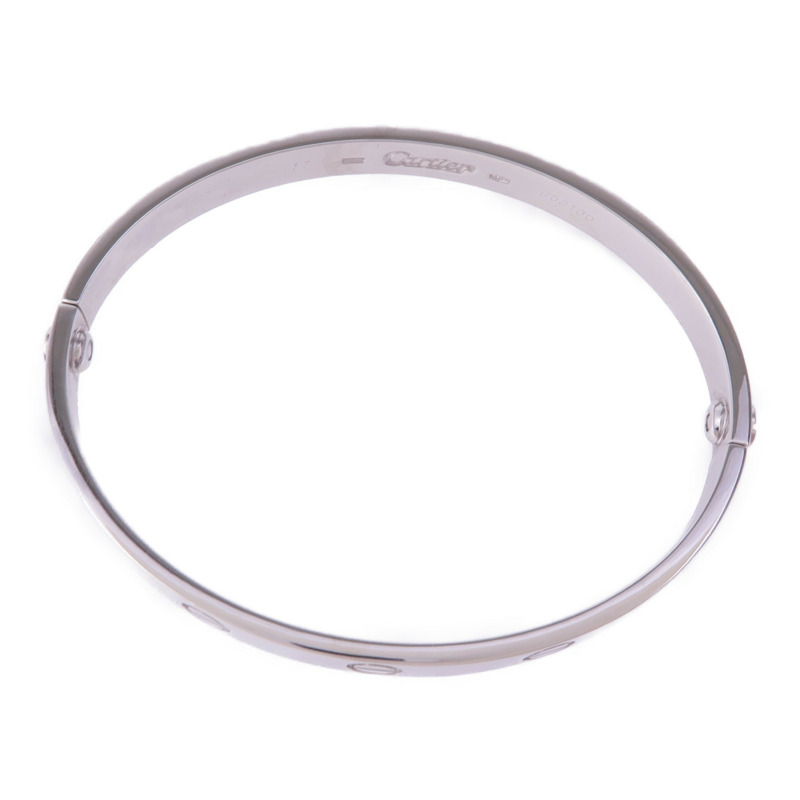 CARTIER 18K白金Love Bracelet手鐲Cartier#17-3