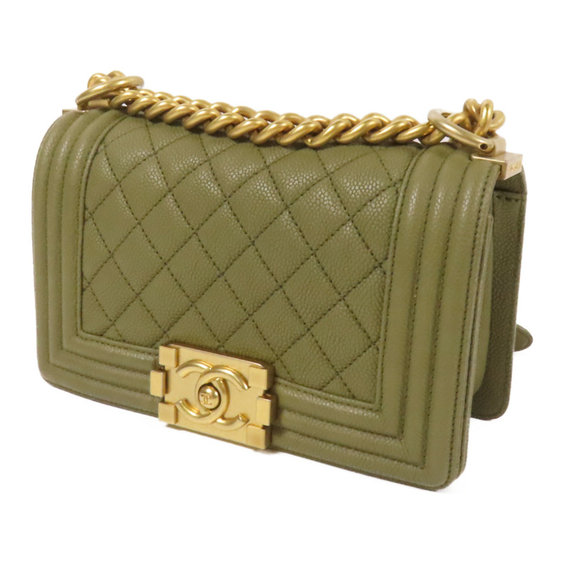 CHANEL 牛皮皮革Boy 20金扣鏈帶肩背袋-2