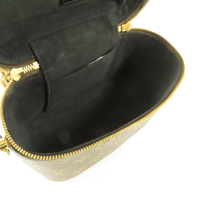 LOUIS VUITTON Monogram Reverse Vanity PM金扣手挽肩背兩用袋棕色-4