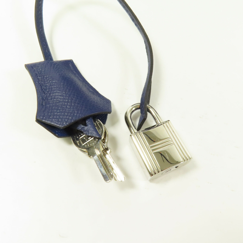 HERMES Epsom皮革Birkin 30銀扣手挽袋Bleu Saphir-7