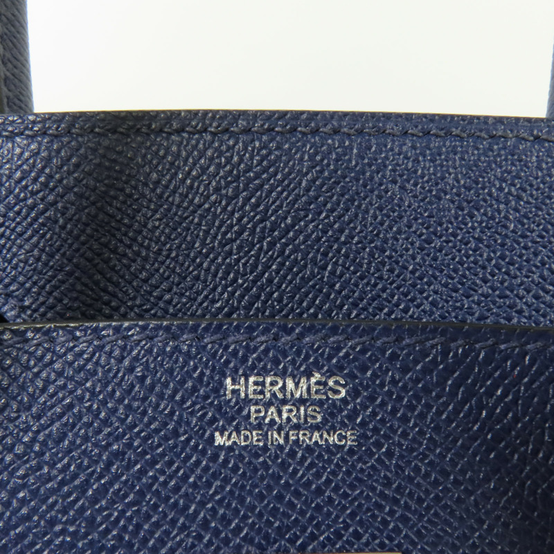 HERMES Epsom皮革Birkin 30銀扣手挽袋Bleu Saphir-8