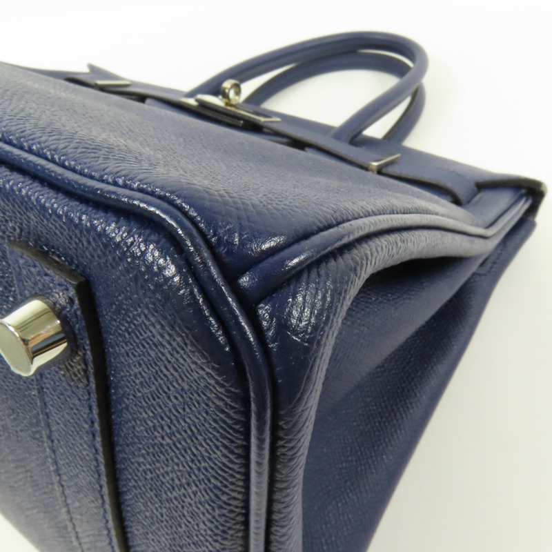 HERMES Epsom皮革Birkin 30銀扣手挽袋Bleu Saphir-12