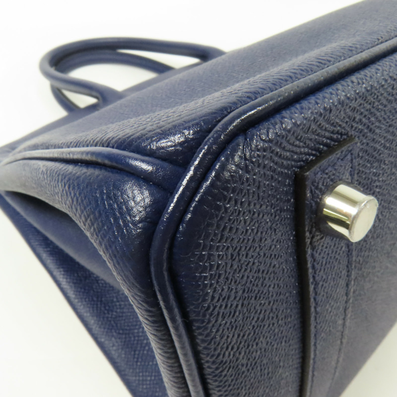 HERMES Epsom皮革Birkin 30銀扣手挽袋Bleu Saphir-13