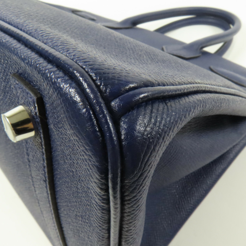 HERMES Epsom皮革Birkin 30銀扣手挽袋Bleu Saphir-14