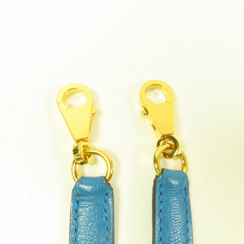 HERMES Chevre皮革Kelly 25金扣手挽肩背兩用袋Blue Zanzibar-7
