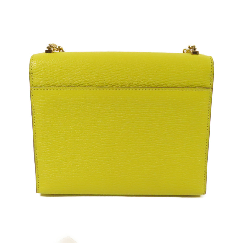 HERMES Chevre皮革Verrou Mini金扣鏈帶肩背袋Lime-1
