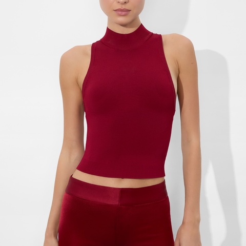 2）全新Alice+Olivia正品酒紅色無袖上衣 S號