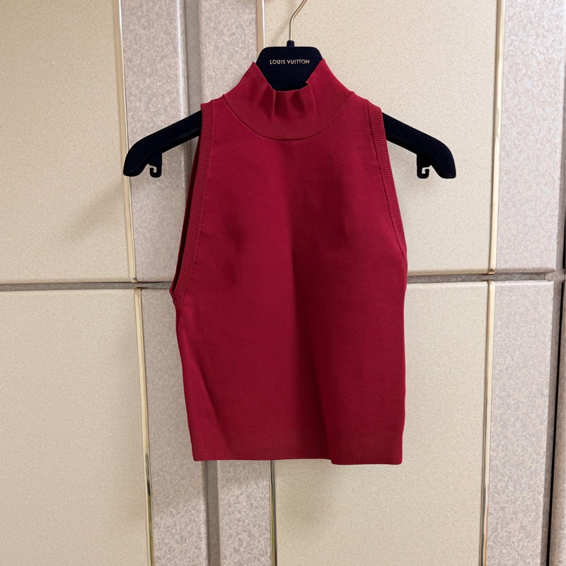 2）全新Alice+Olivia正品酒紅色無袖上衣 S號-4