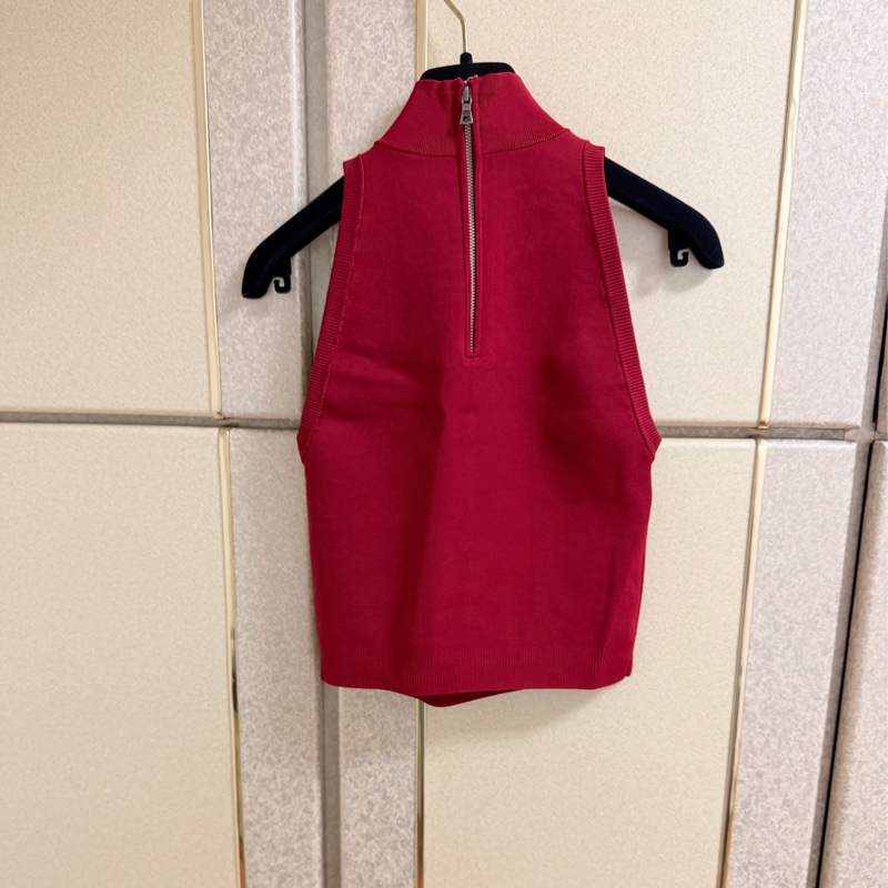 2）全新Alice+Olivia正品酒紅色無袖上衣 S號-5