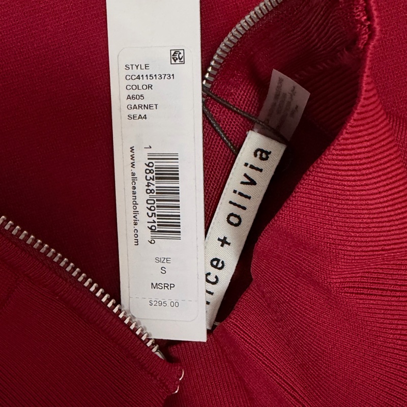 2）全新Alice+Olivia正品酒紅色無袖上衣 S號-6