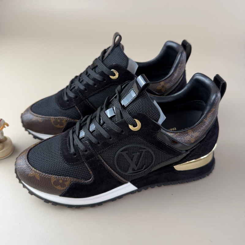 LV/99新路易威登 Run away黑棕老花系帶休閒鞋 35.5碼-2