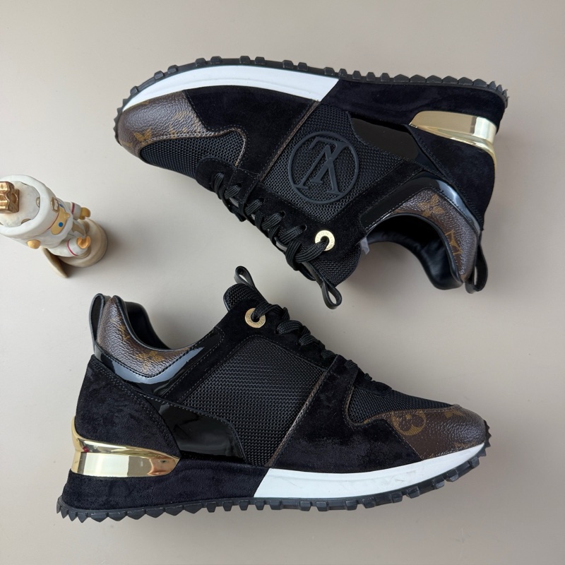 LV/99新路易威登 Run away黑棕老花系帶休閒鞋 35.5碼-3