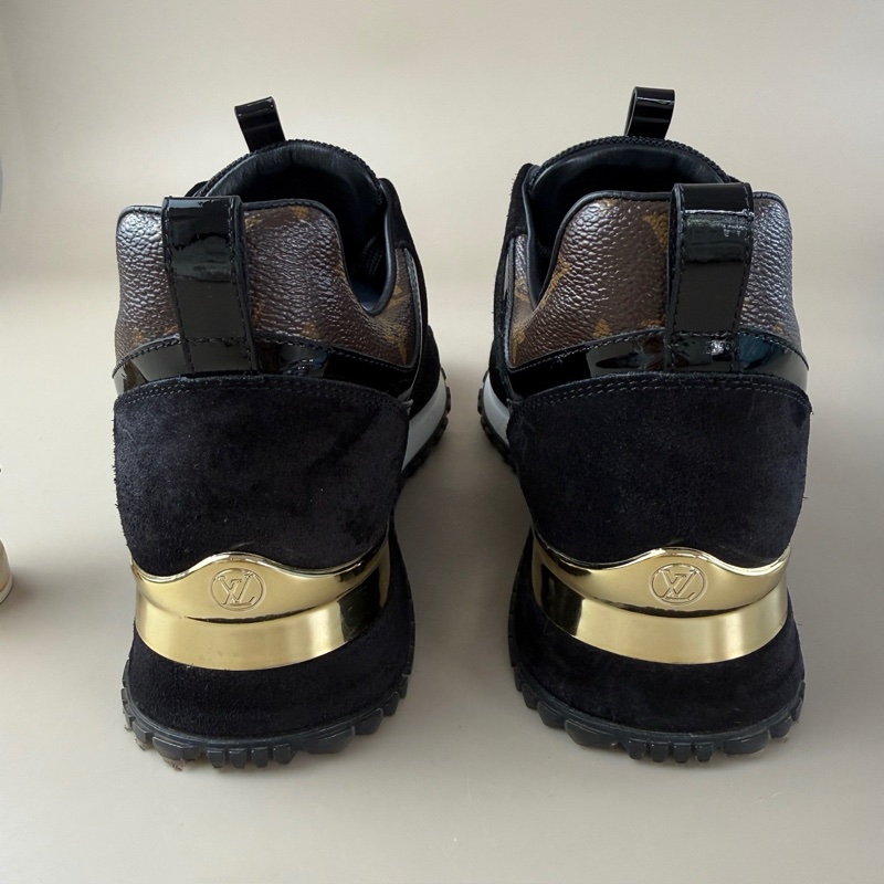 LV/99新路易威登 Run away黑棕老花系帶休閒鞋 35.5碼-9