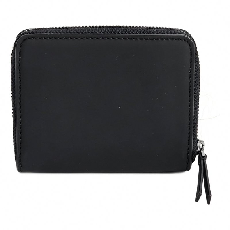 【TORY BURCH】雙T-LOGO素面皮革短夾-霧黑色-1