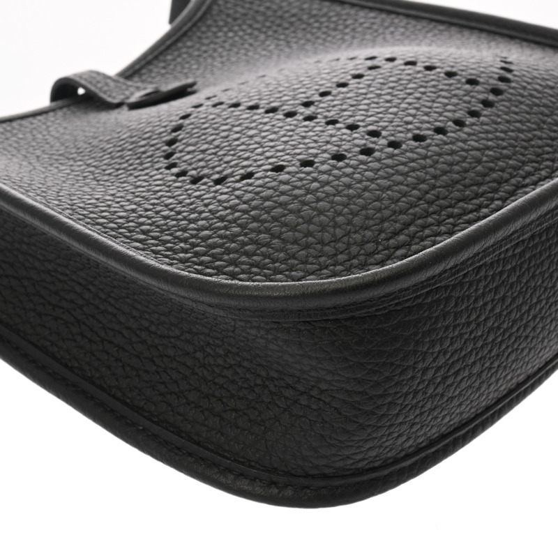 愛馬仕 Evelyn TPM 黑色 U 印章（約 2022 年）女士 Taurillon Clemence 單肩包-5