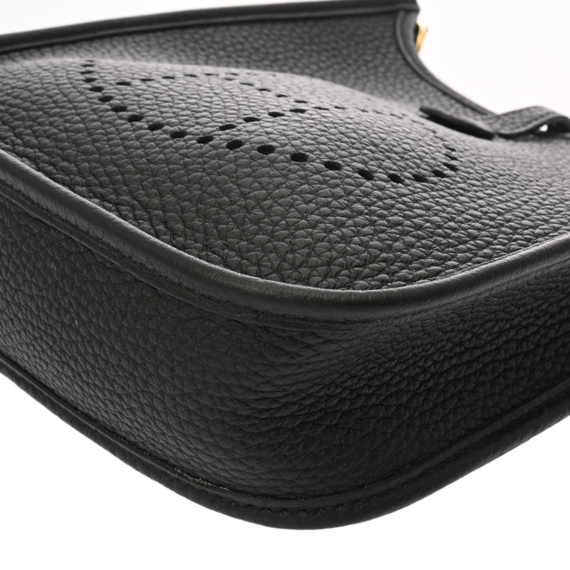 愛馬仕 Evelyn TPM 黑色 U 印章（約 2022 年）女士 Taurillon Clemence 單肩包-6